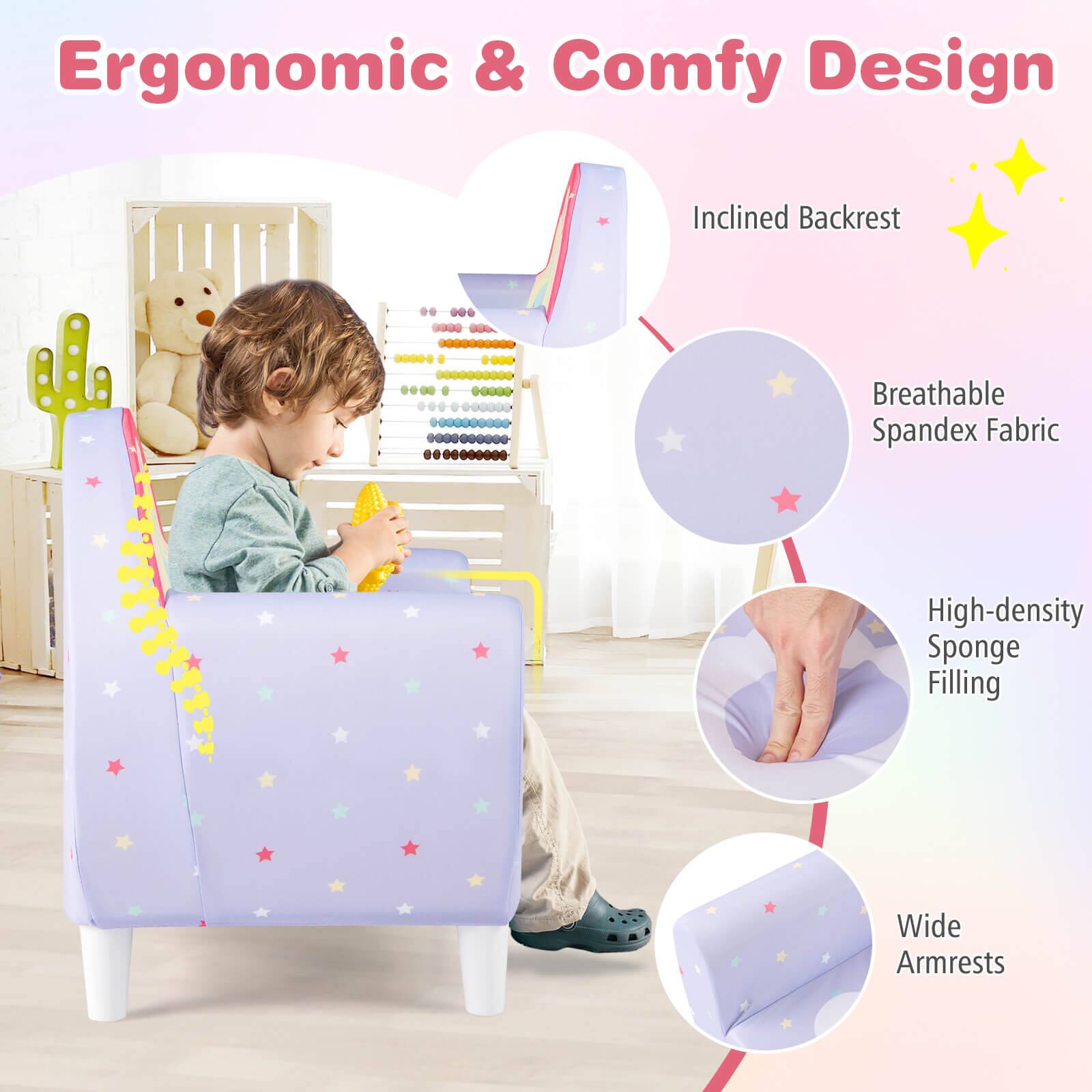 Ergonomic & Comfy Design

- Inclined Backrest
- Breathable Spandex Fabric
- High-density Sponge Filling
- Wide Armrests