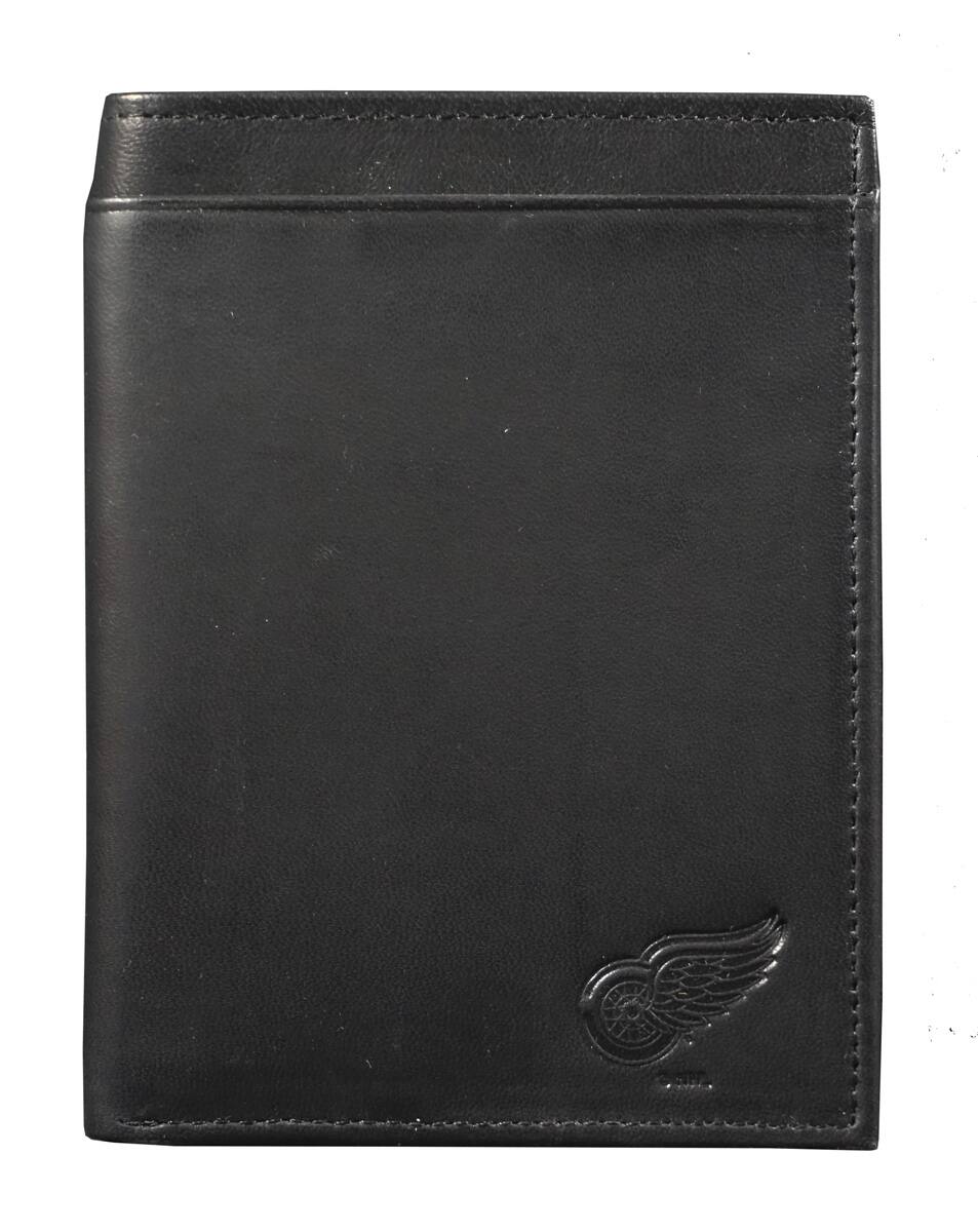Alt View 1. Rico Industries - Detroit Red Wings NHL Black Leather Traveling Bilfold Wallet w/ RFID Blocking- 14 total slots/pockets - Multi.