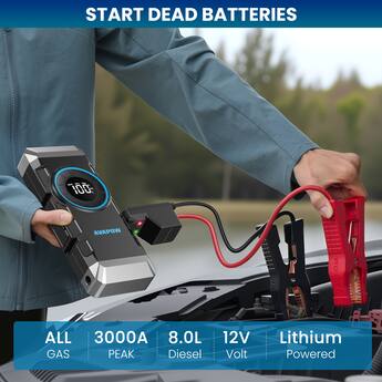 4-in-1 Startbooster Met Luchtcompressor – 1200A, 150 Psi, 28.000 MAh Powerbank, LED-zaklamp Met SOS, Geschikt Voor 12V Voertuigen