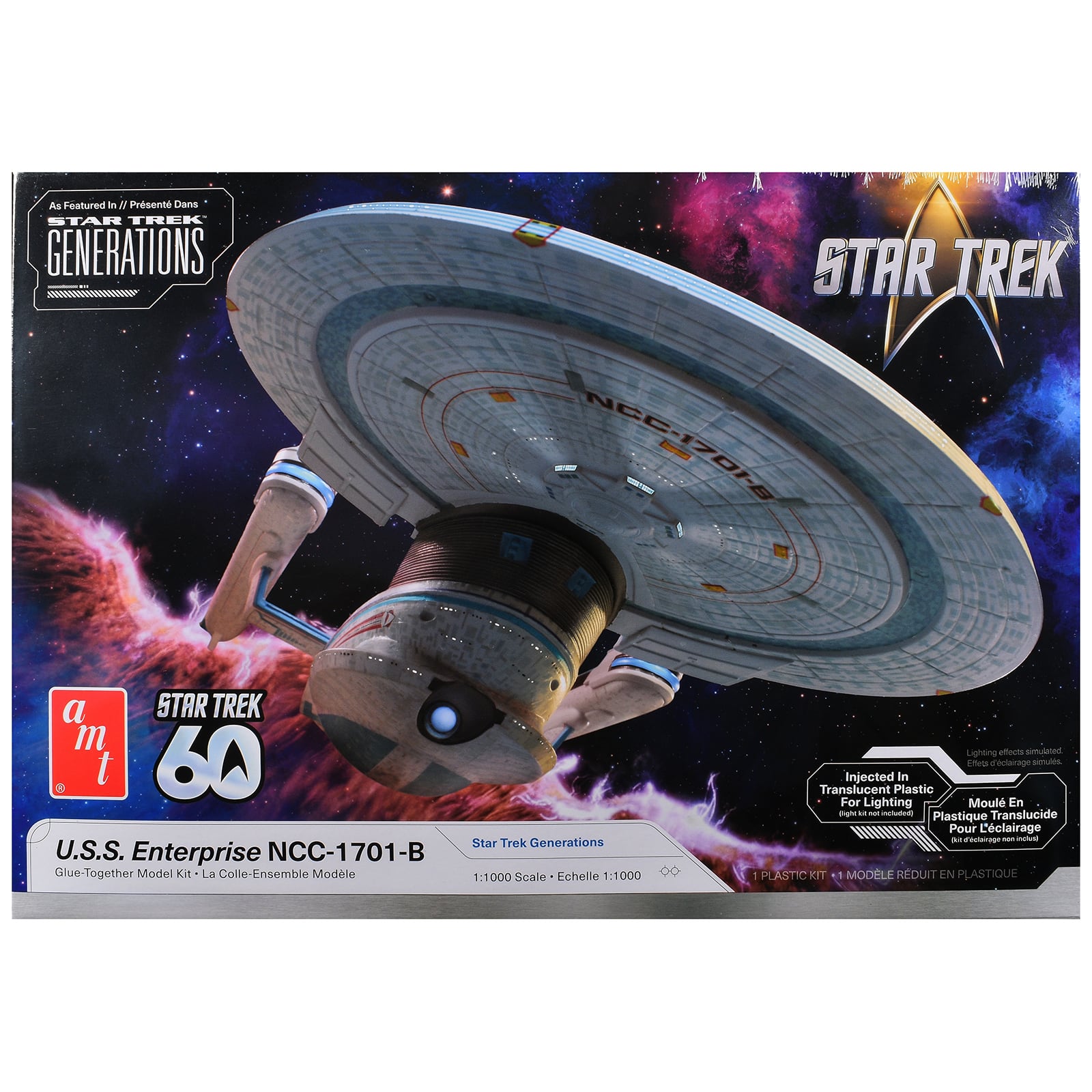 "Skill 2 Model Kit U.S.S. Enterprise NCC-1701-B Space Ship ""Star Trek Generations"" (1994) Movie 1/1000 Model Kit by AMT" price history on PriceWatchPro