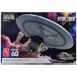 Skill 2 Model Kit U.S.S. Enterprise NCC-1701-B Space Ship "Star Trek Generations" (1994) Movie 1/1000 Model Kit by AMT - Multicolor