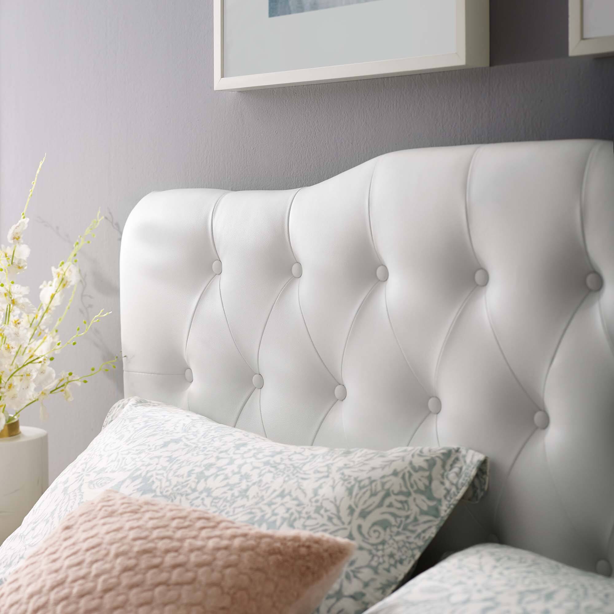 Alt View 4. Modway - Annabel Upholstered Vinyl Queen Headboard by Modway - White.