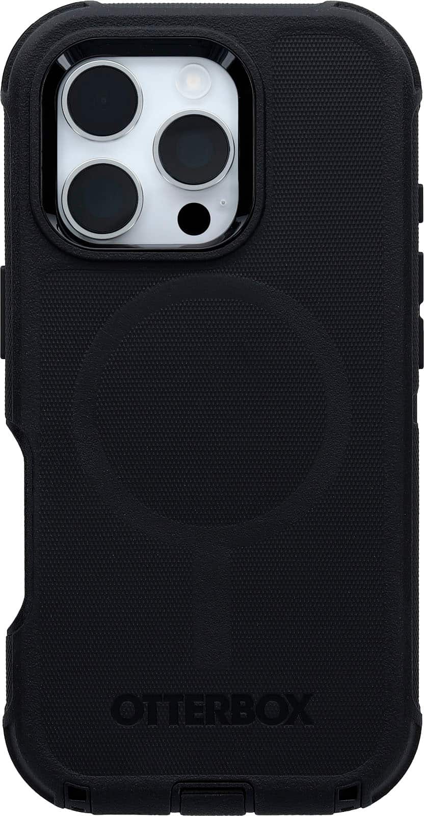 Front. OtterBox - Defender Series Pro Hard Shell for MagSafe for Apple iPhone 16 Pro - Black.