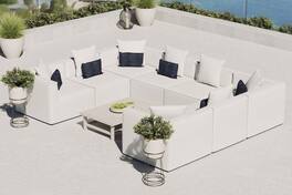 Saybrook 8-Piece Outdoor Patio Upholstered Sectional Sofa by Modway - White