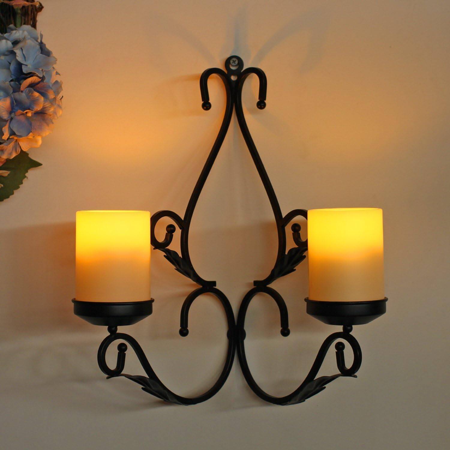 Alt View 4. HM 1810 - Candles Chandelier Waterproof Crystal Metal Wall Sconces Modern Farmhouse Table Lamp With Remote Control An - White.