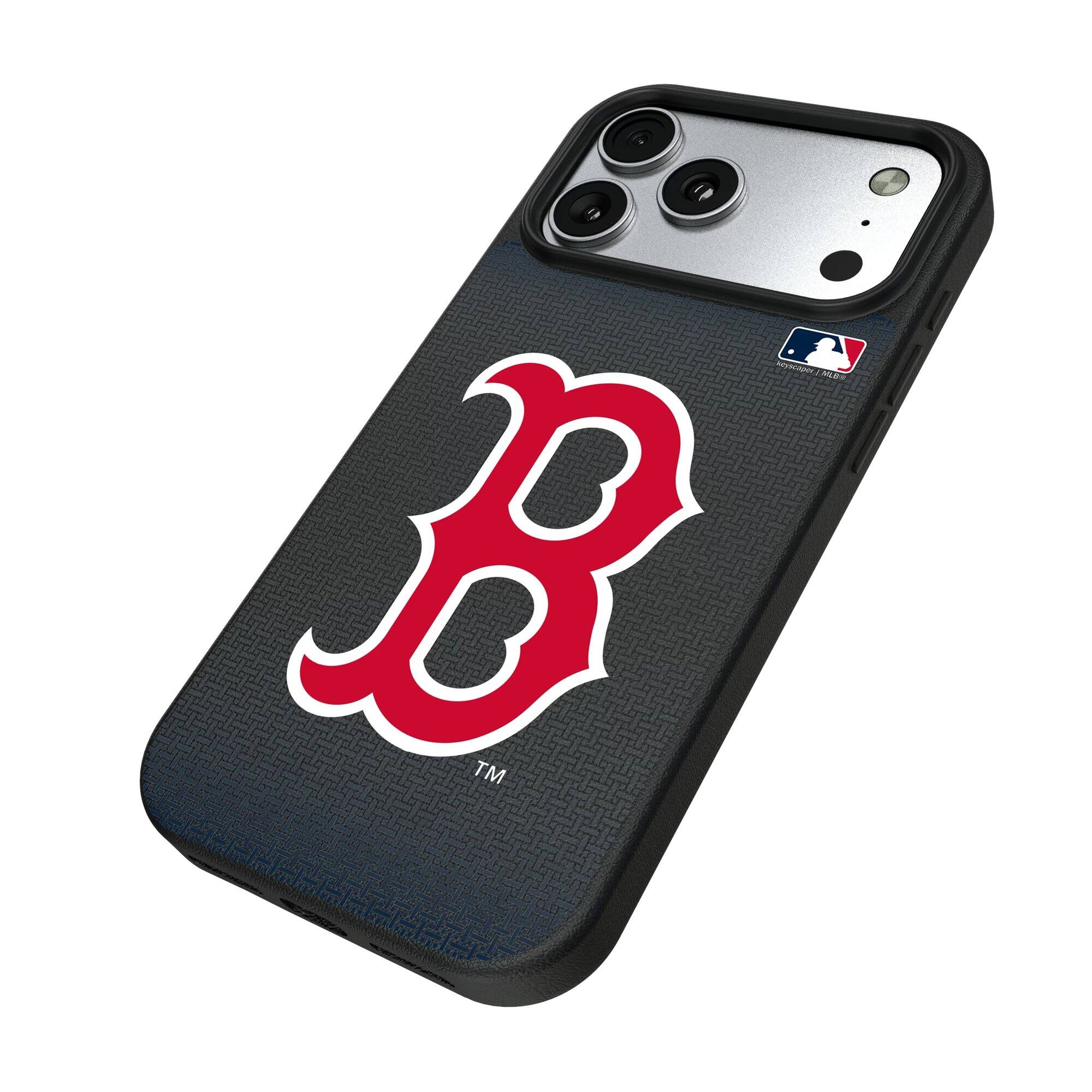 Alt View 1. Keyscaper - Linen Logo iPhone Magnetic Bump Case - 15 - Black.