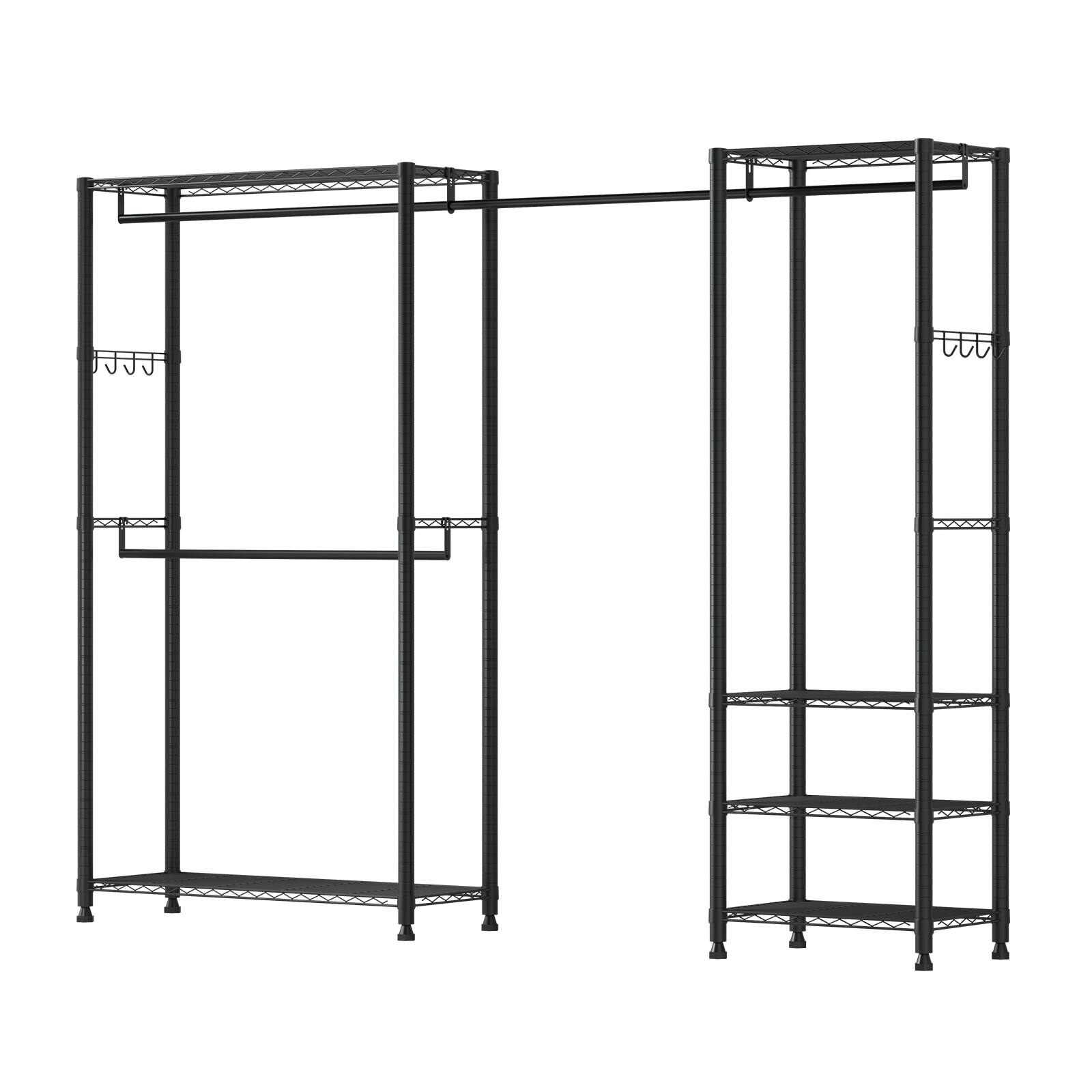Alt View 5. VEVOR - Clothing Garment Rack, Heavy Duty Clothes Rack, Freestanding Clothes Racks with Steel Frame, 800 lbs Load Capacity - Black.