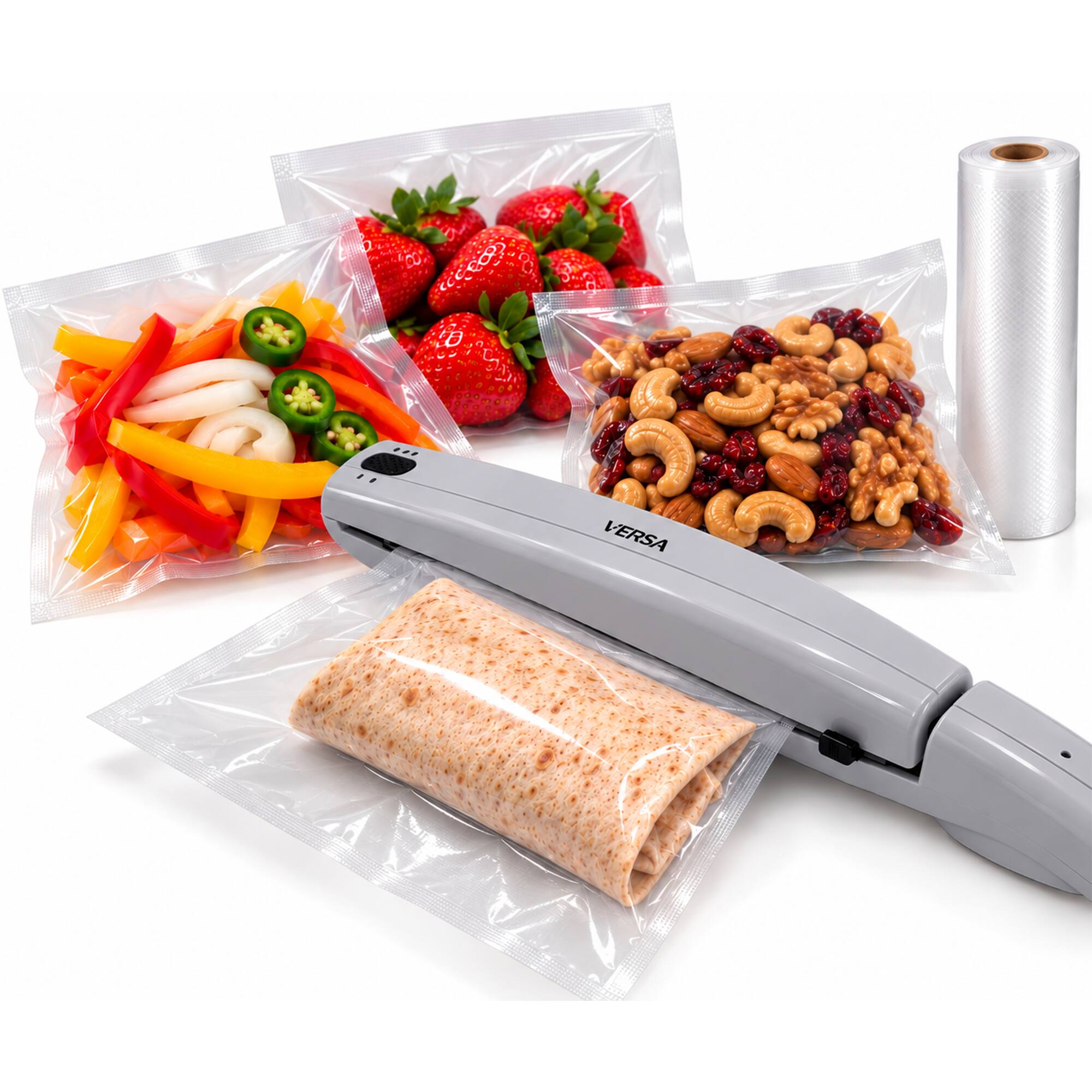 Front. Versa - Versa Handheld Bag Sealer – Impulse Heat Sealer Keeps Food Fresh - Grey.