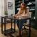 Alt View 15. Martha Stewart - Beckett Modern Trestle Desk with Open Side Shelving - Black Wood Grain.