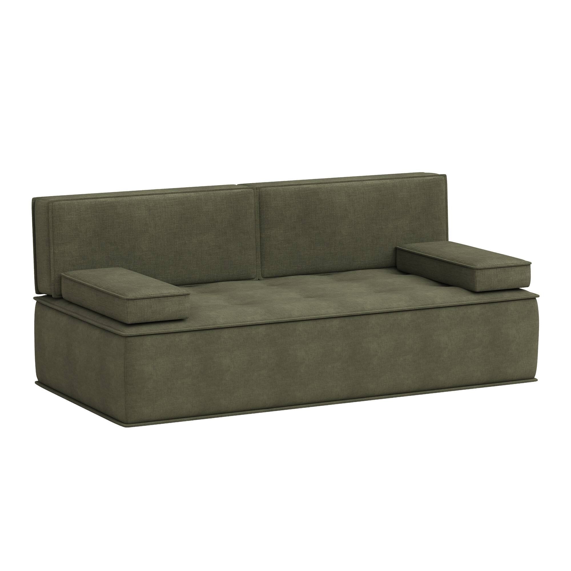 "luck idea - 79"" Multi-Functional Fabric Sleeper Sofa, Convertible Couch Bed with Supportive Foam Cushion for Apartment & Studio - Green" price history on PriceWatchPro