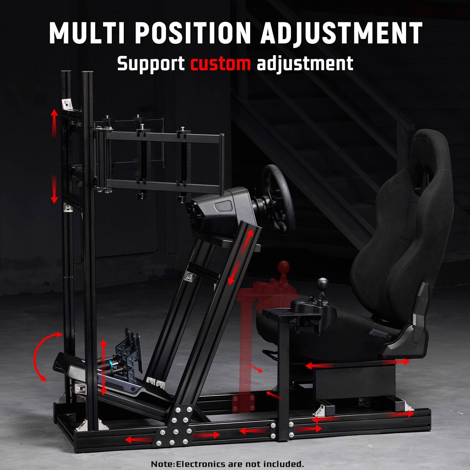 MULTI POSITION ADJUSTMENT  
Support custom adjustment  

Note: Electronics are not included.