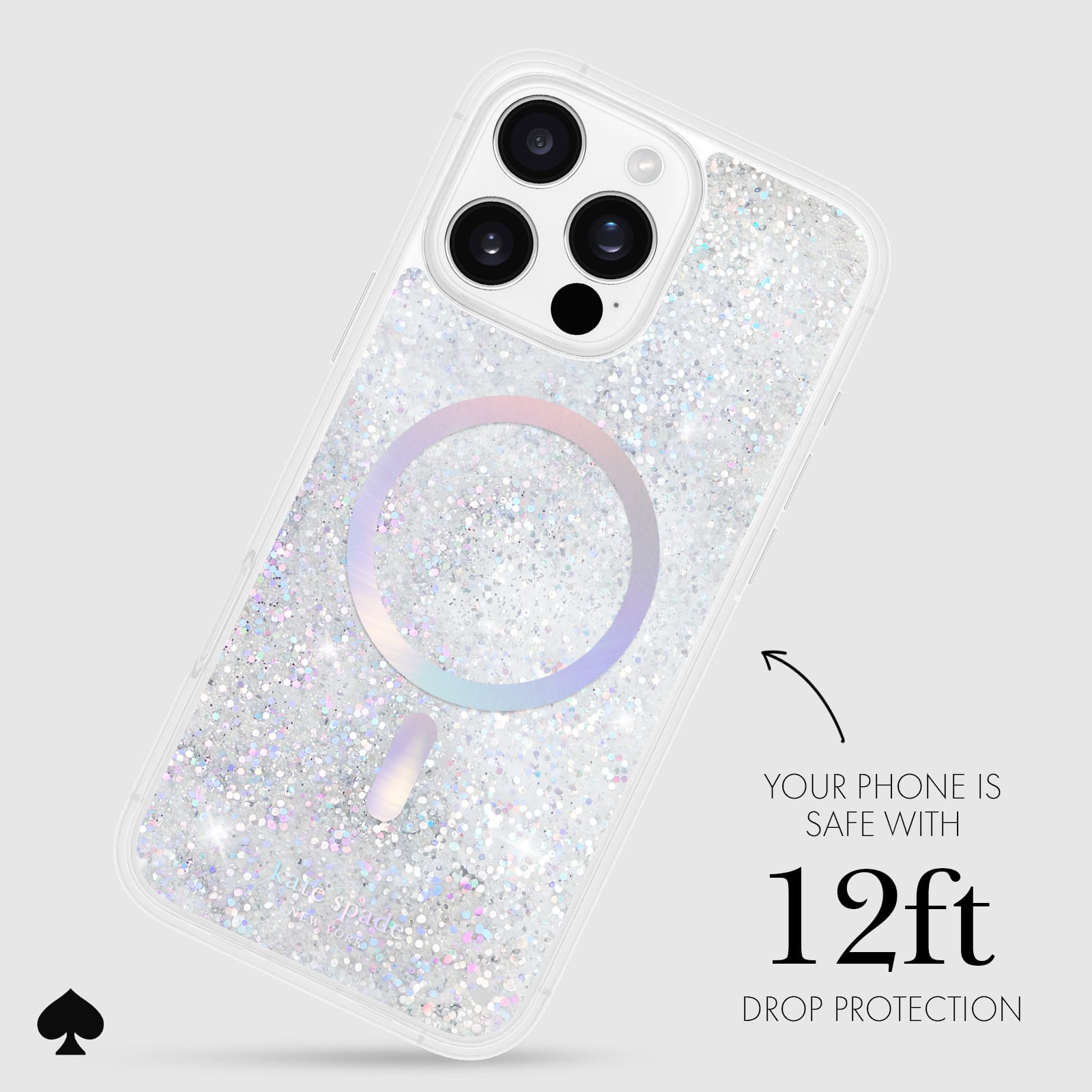 Your phone is safe with 12ft drop protection.