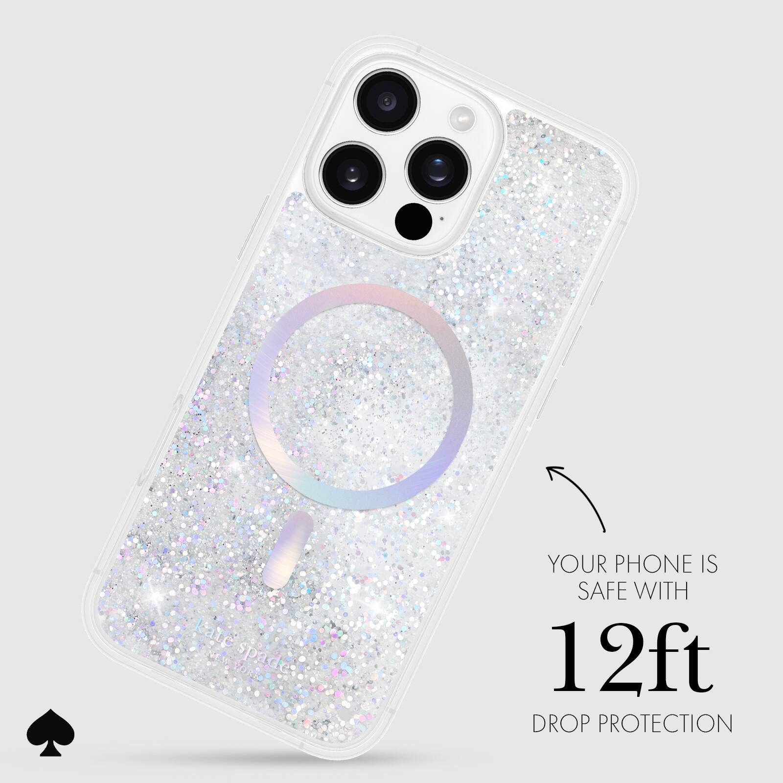 Your phone is safe with 12ft drop protection.