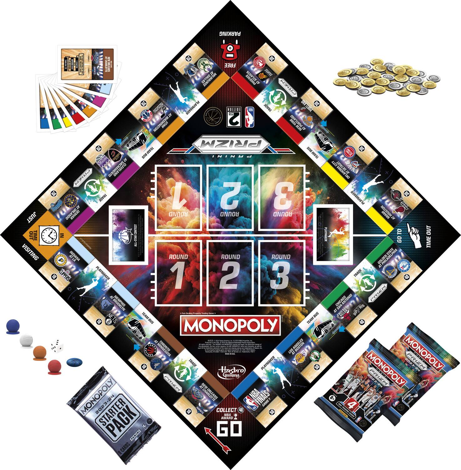 Hasbro Monopoly: Panini Prizm: NBA 2nd Edition Board Game with