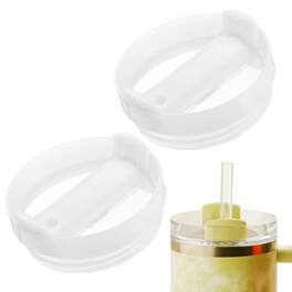 Unique Bargains - 2pcs 40oz Travel Tumbler Lid Replacement for Stanley Cup, Spill Proof Splash Resistant (Milk - White
