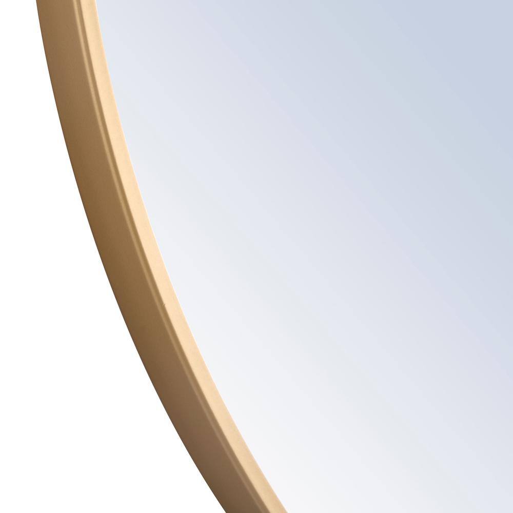 Alt View 8. Elegant Decor - Metal frame Round Mirror with decorative hook 48 inch Brass finish - Brass.