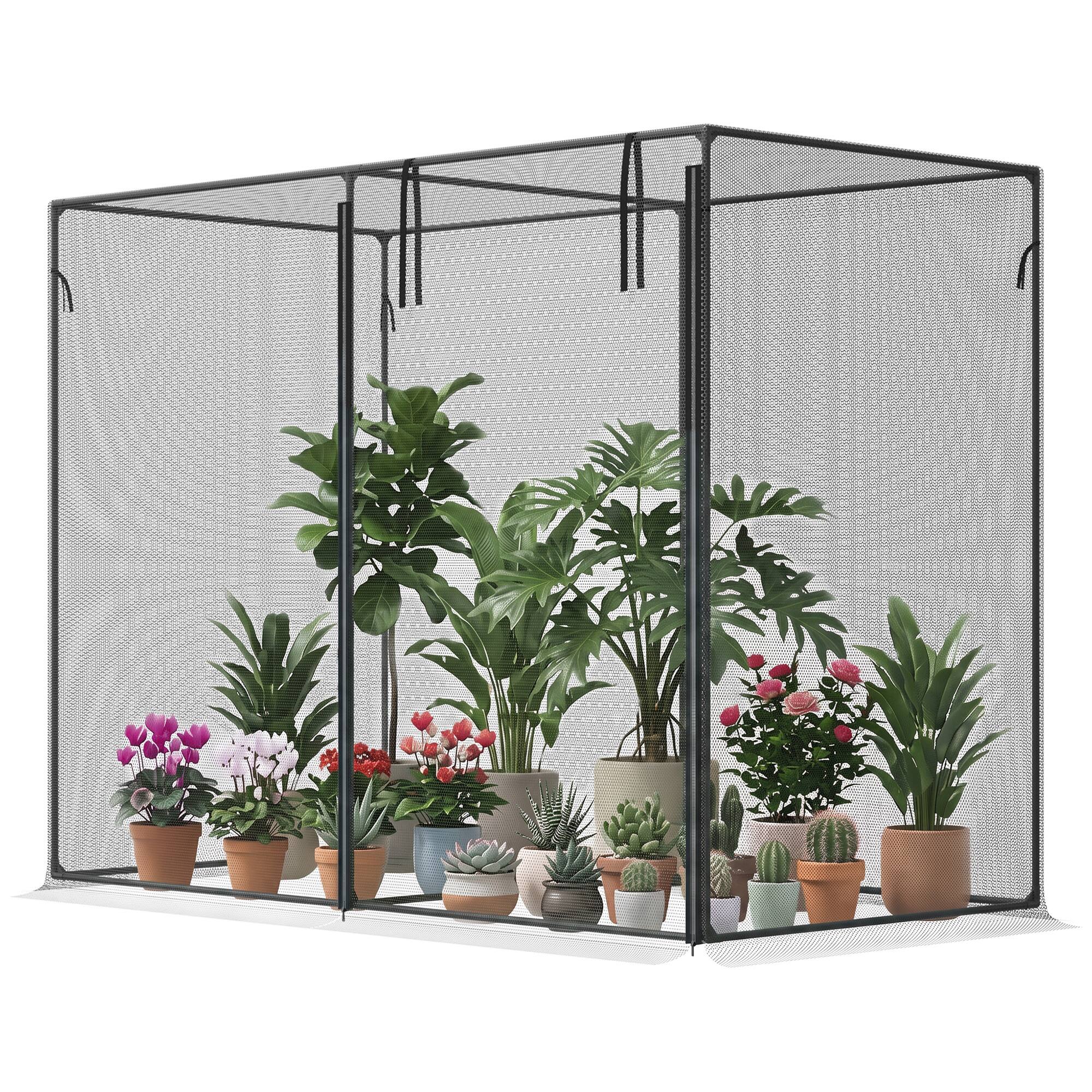 Outsunny - x 3ft Crop Cages for Garden, Plant Protectors from Animals - Black