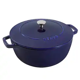 Staub - Cast Iron Essential French Oven, Dutch Oven, 5-quart, serves 5-6, Made in France - Dark Blue