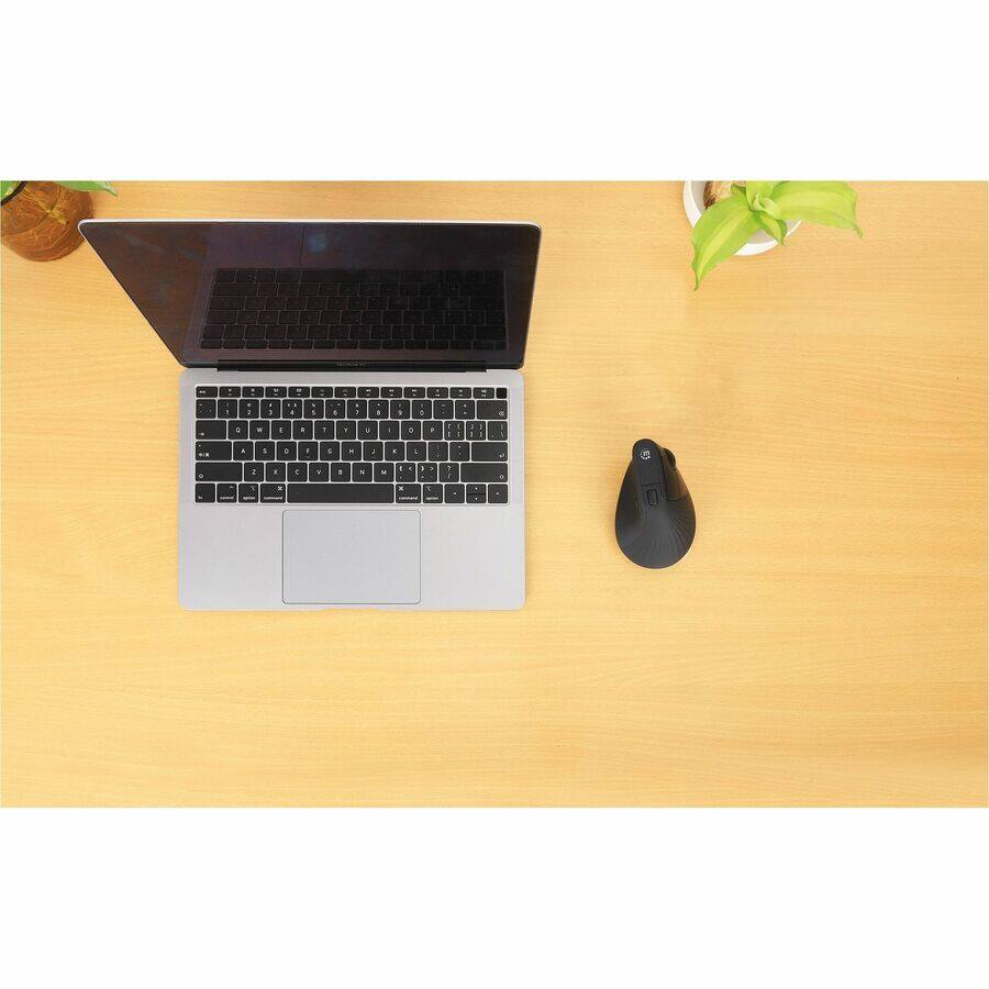 Alt View 2. Manhattan - Manhattan Vertical Ergonomic Wireless USB Mouse - Optical - Wireless - 32.81 ft - Radio Frequency - 2.40 GHz - Black - U - Black.