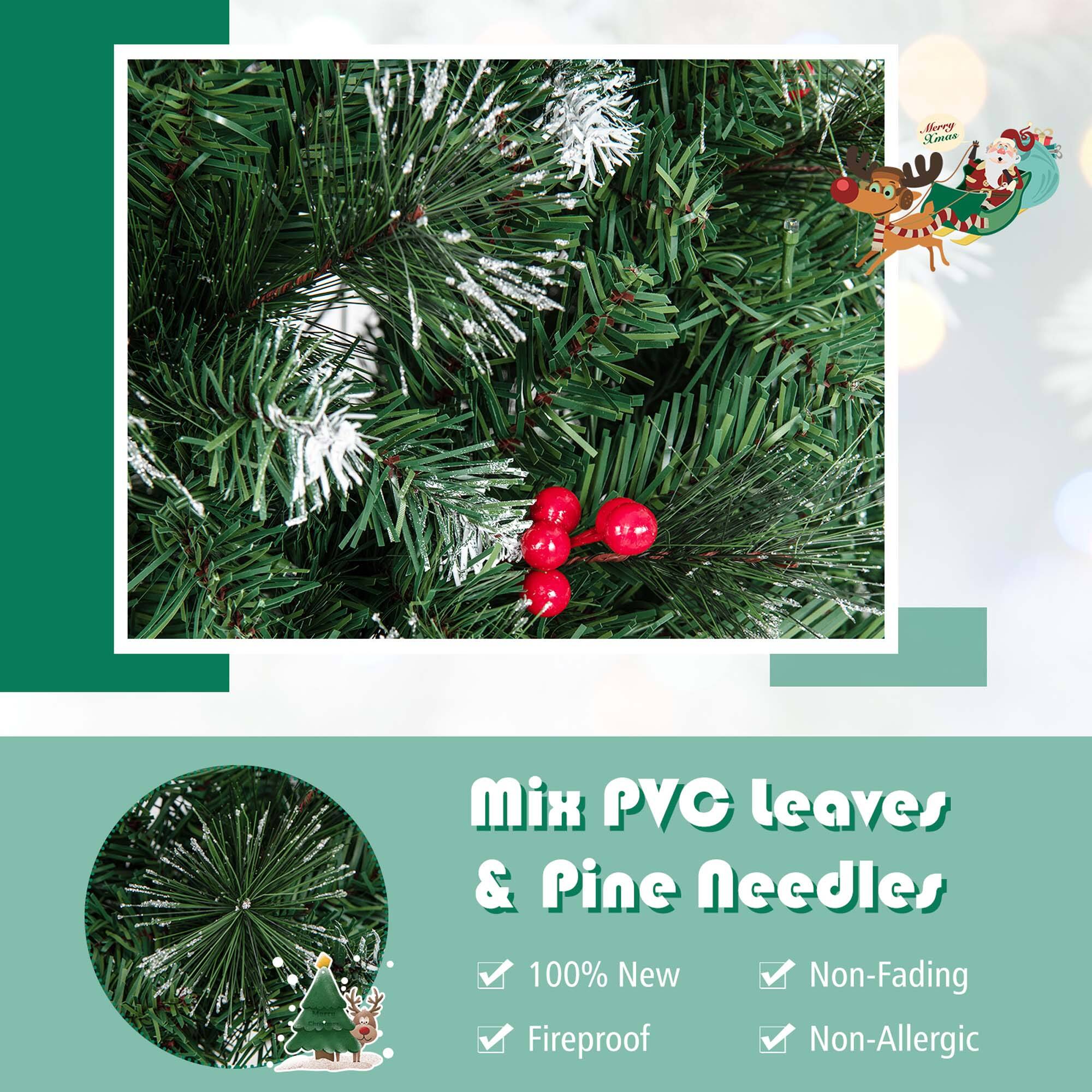 Mix PVC leaves & Pine Needles 100% New Fireproof Non-Fading Non-Allergic