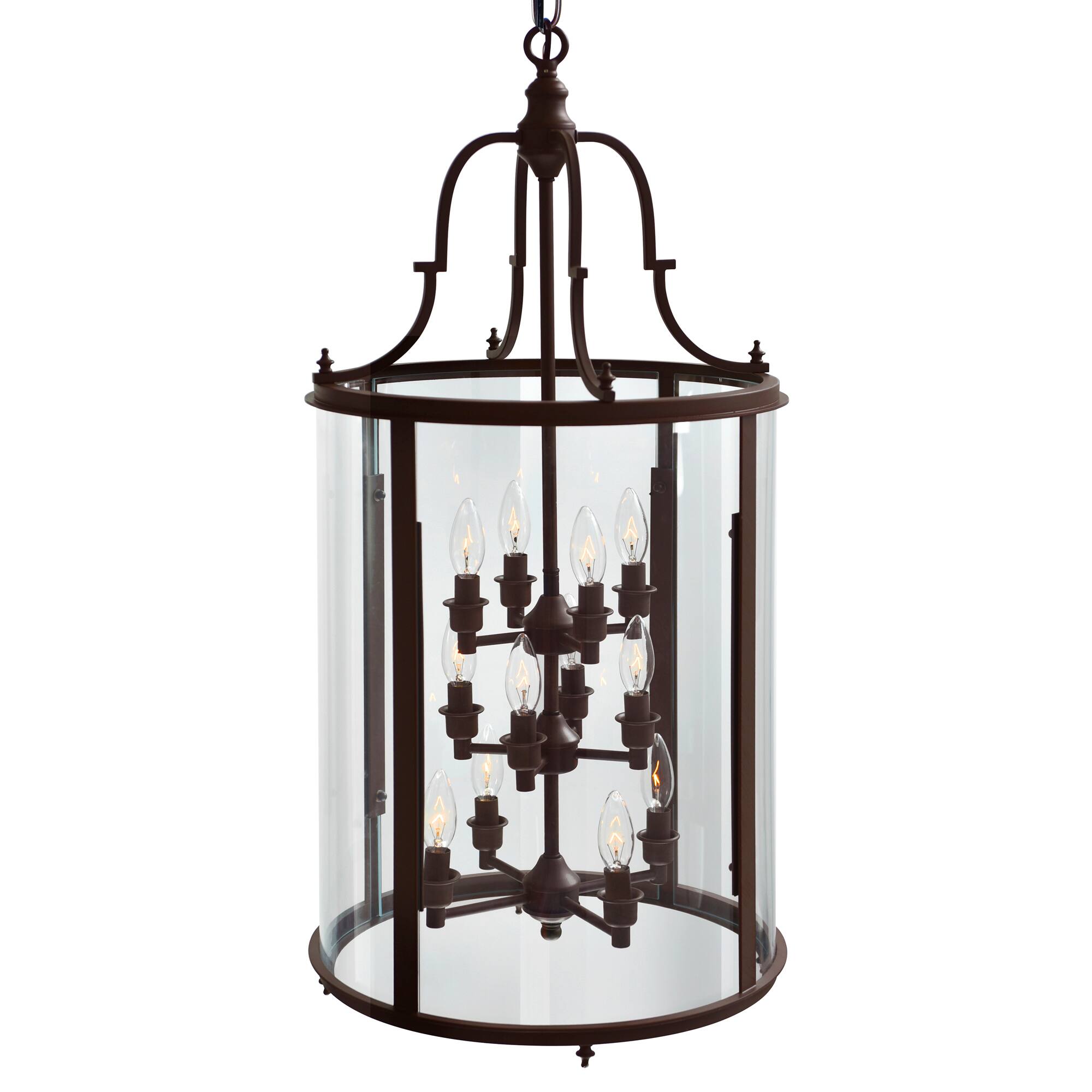 Left. CWI Lighting - Desire 12 Light Drum Shade Chandelier With Oil Rubbed Bronze Finish - Oil Rubbed Bronze.