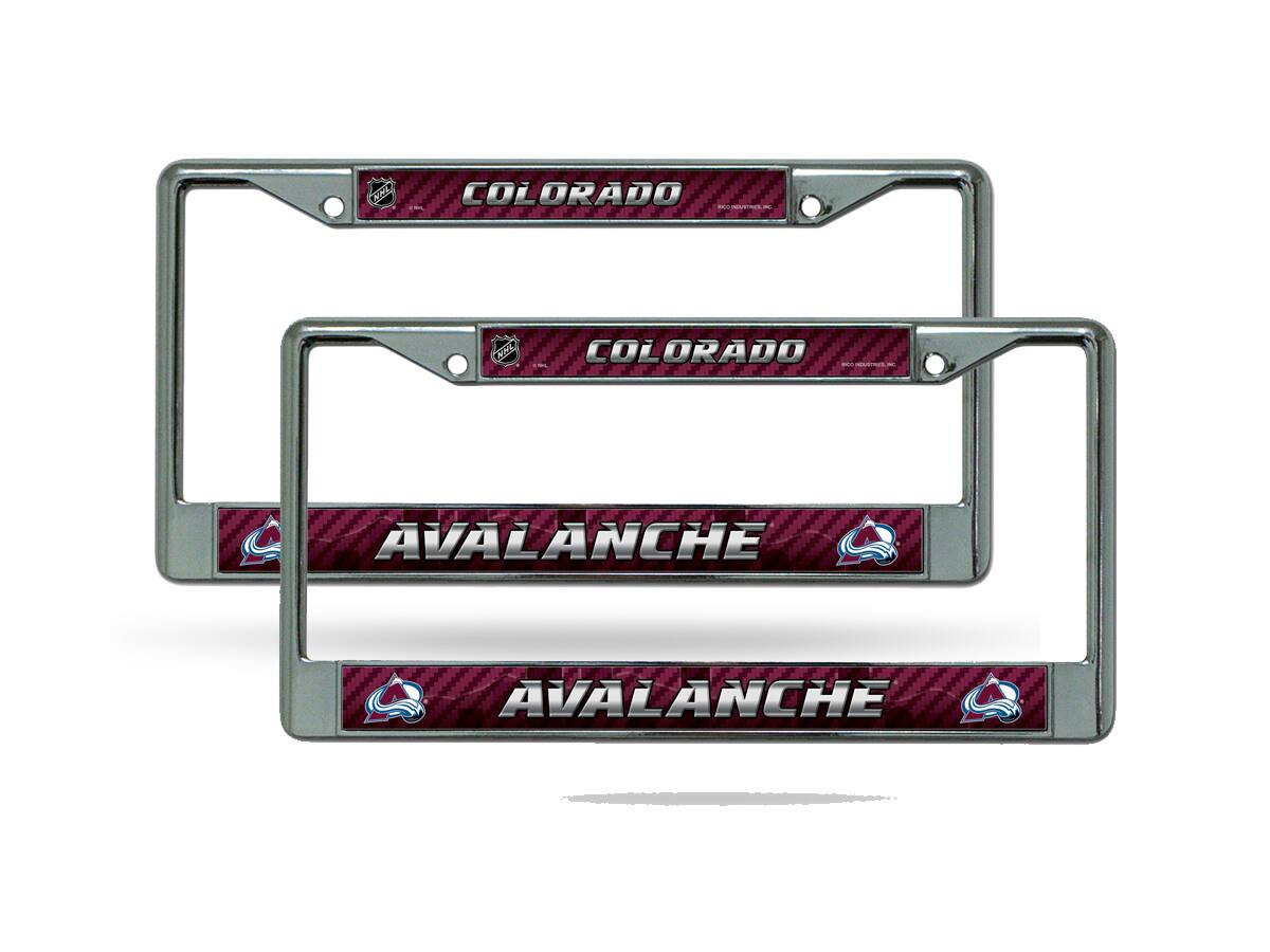 Colorado Avalanche NHL Chrome Metal (Set of 2) License Plate Frames