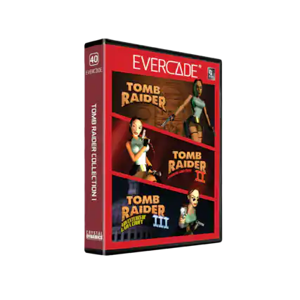40 EVERCADE EVERCADE G ADA STA TOMB RAIDER TOMB RAIDER TOMB RAIDER CARA CROFT COLLECTION STARRING II - TOMB AMENTLRESOF RAIDER OF LARA Am CHUFT III - 1 LEos CRYSTAL DYNAMICS adi - - - RP (Rating Pending)