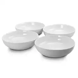 Gibson - Home Extra Wide 8.5 in. Stoneware Dinner and Serving Bowls, Set of 4 - White