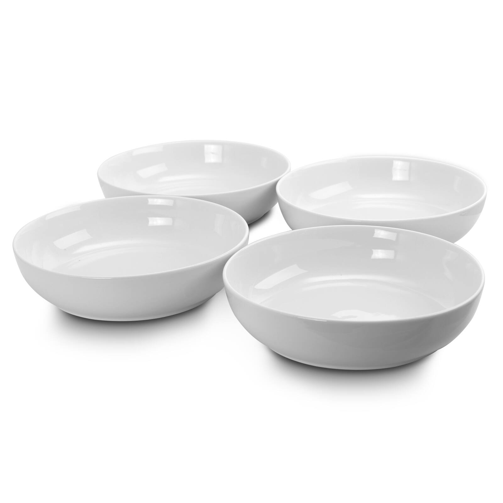 Front. Gibson - Gibson Home Extra Wide 8.5 in. Stoneware Dinner and Serving Bowls in White, Set of 4 - White.