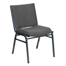 Emma + Oliver - Heavy Duty Reception/Guest Stack Chair - Gray Fabric