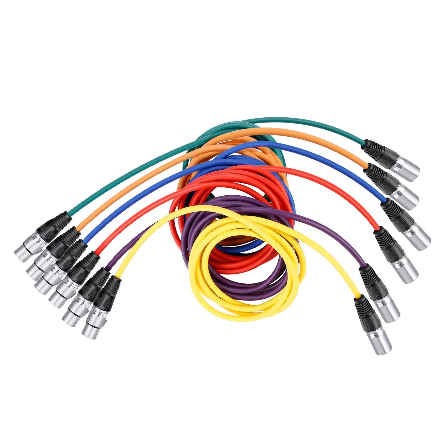 Alt View 1. Neewer - 6-Color 6.5ft XLR Cable Set, Male to Female, Balanced Audio, for Mics/Mixers, 6-Piece.