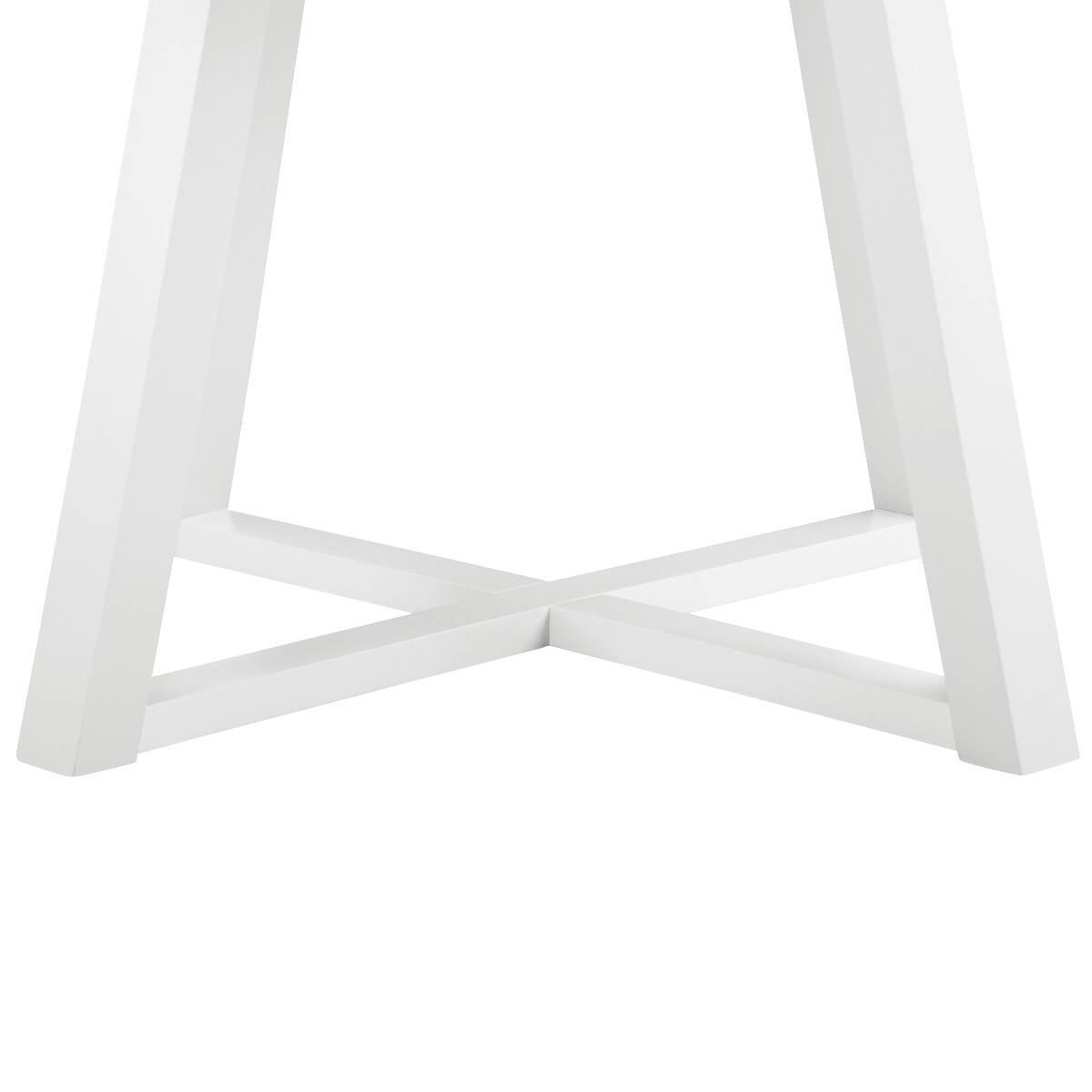 Alt View 4. Loheer - Loheer White Round Dining Table with Trestle Base, 45 Inch Contemporary Kitchen Table - White.