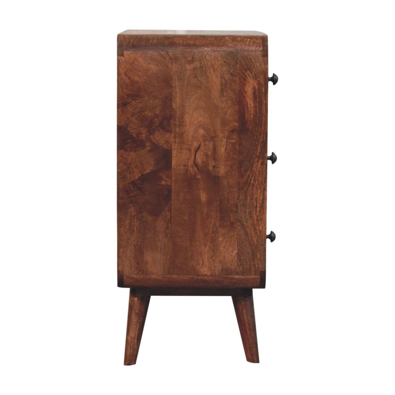 Alt View 4. Artisan Furniture - Artisan Furniture Solid Wood Honey Caramel T-bar Ridged Chest, 3 Drawers, Brown - Brown.