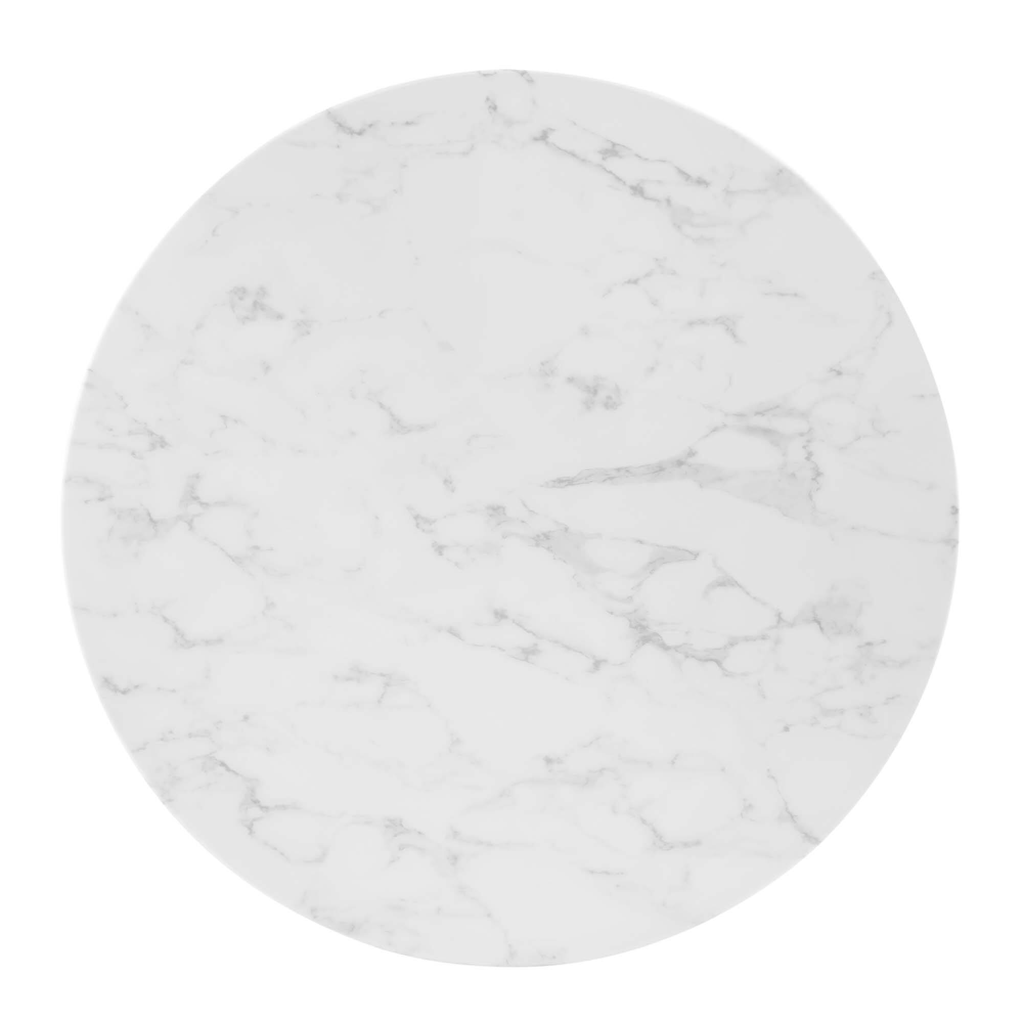 Alt View 1. Modway - Verne 35" Artificial Marble Dining Table by Modway - Gold White.