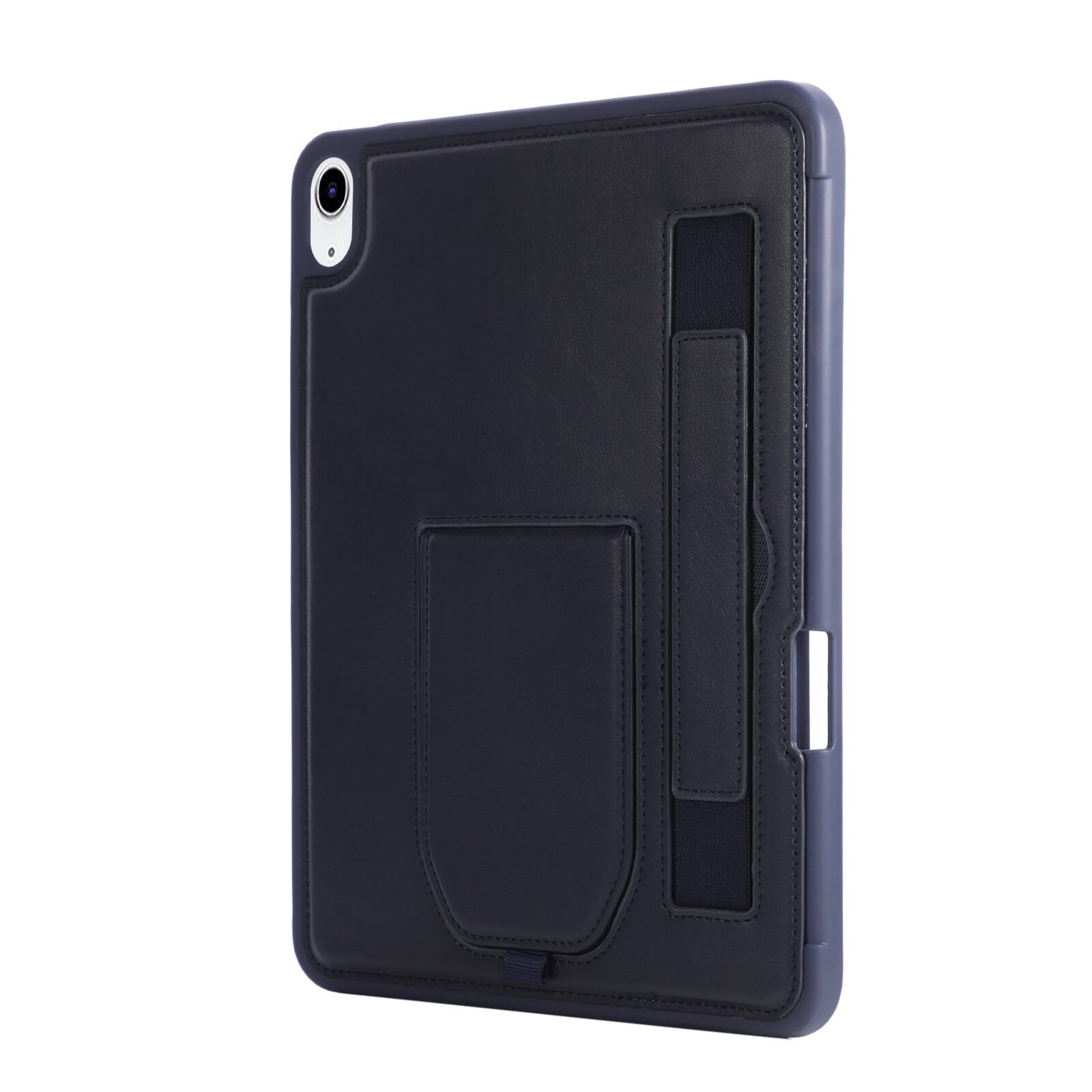 Alt View 1. Dteck - Shockproof Case for Apple iPad (A16) 11" 2025 with Hand Strap and Foldable Kickstand, PU Leather TPU Protective Cover - Blue.