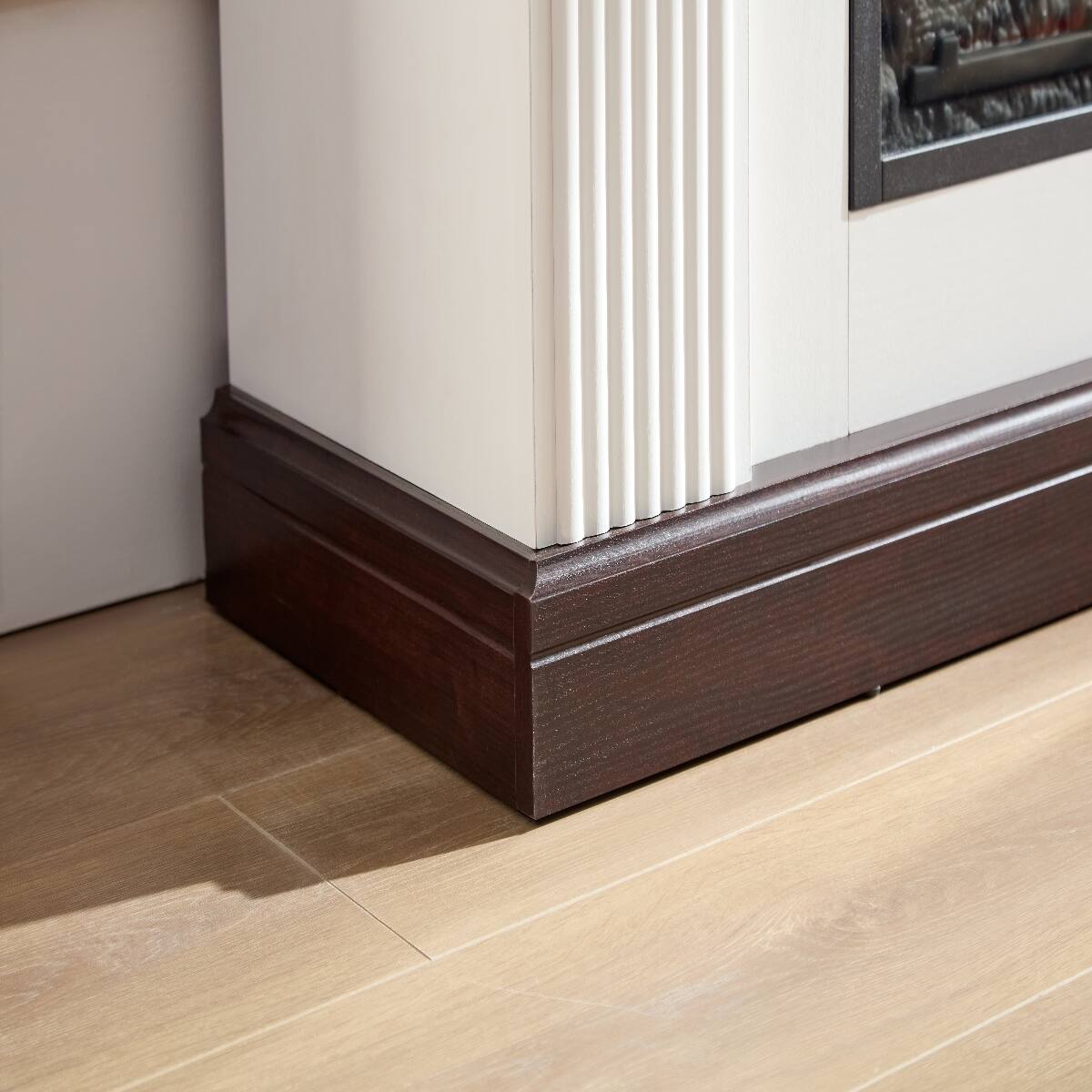 Alt View 3. Loheer - Loheer Freestanding Electric Fireplace with Mantel 23 Inch Insert Cherry White MDF - Cherry, White.