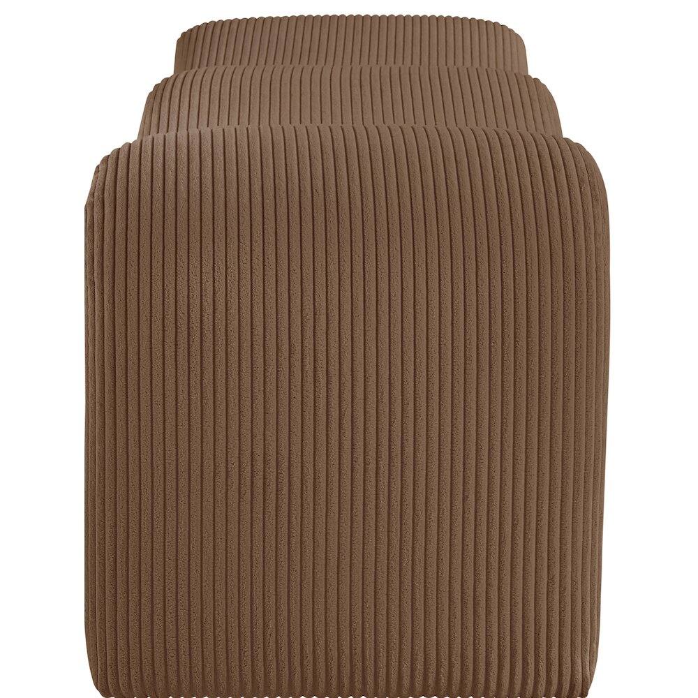 Alt View 3. Meridian Furniture - Willow Saddle Corduroy Fabric Bench - Brown.