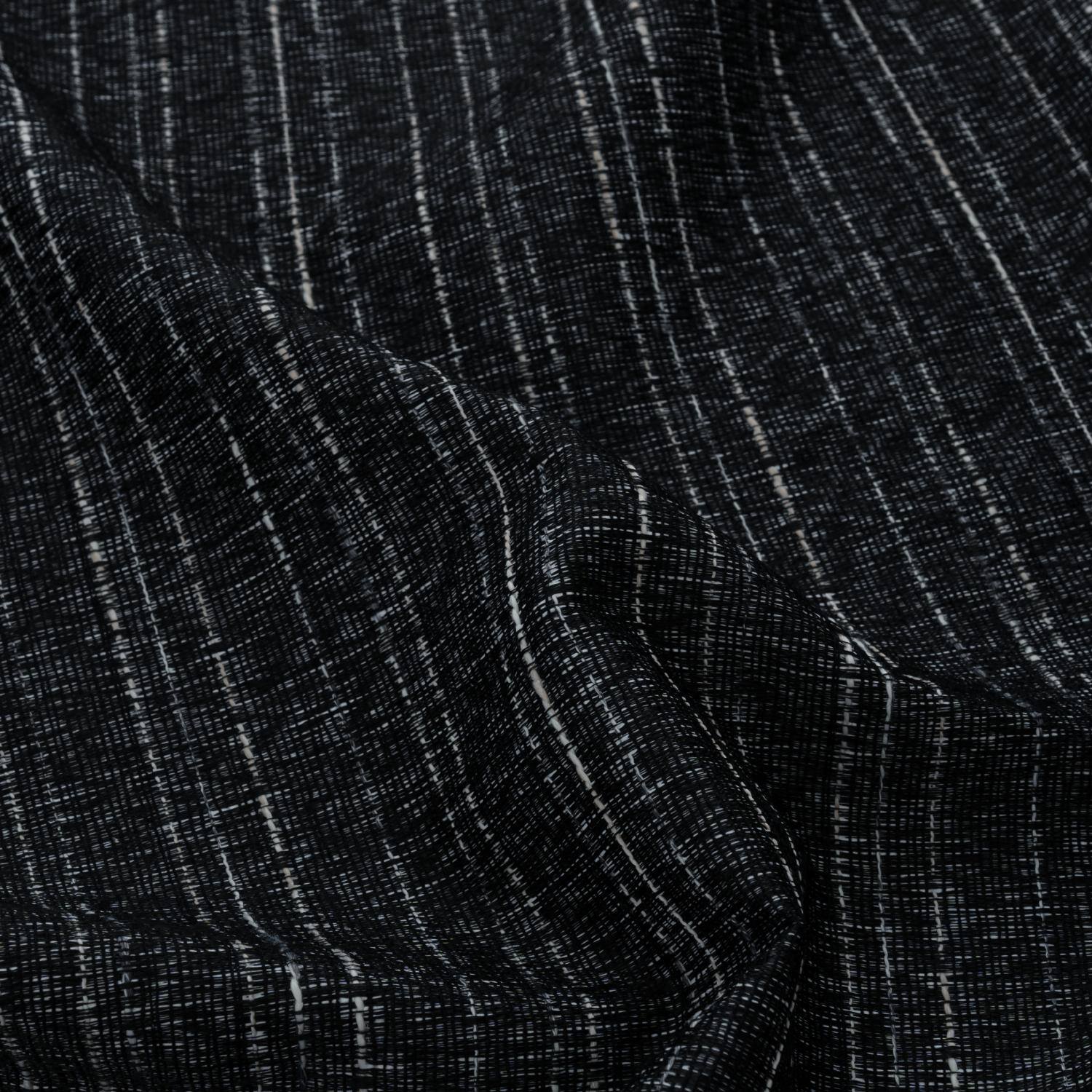 Left. RT Designers Collection - RT Designer Collection Kensington Jacquard Foam Backed Luxurious Decorative Grommet Curtain Panel 54" x 84" Black - Black.