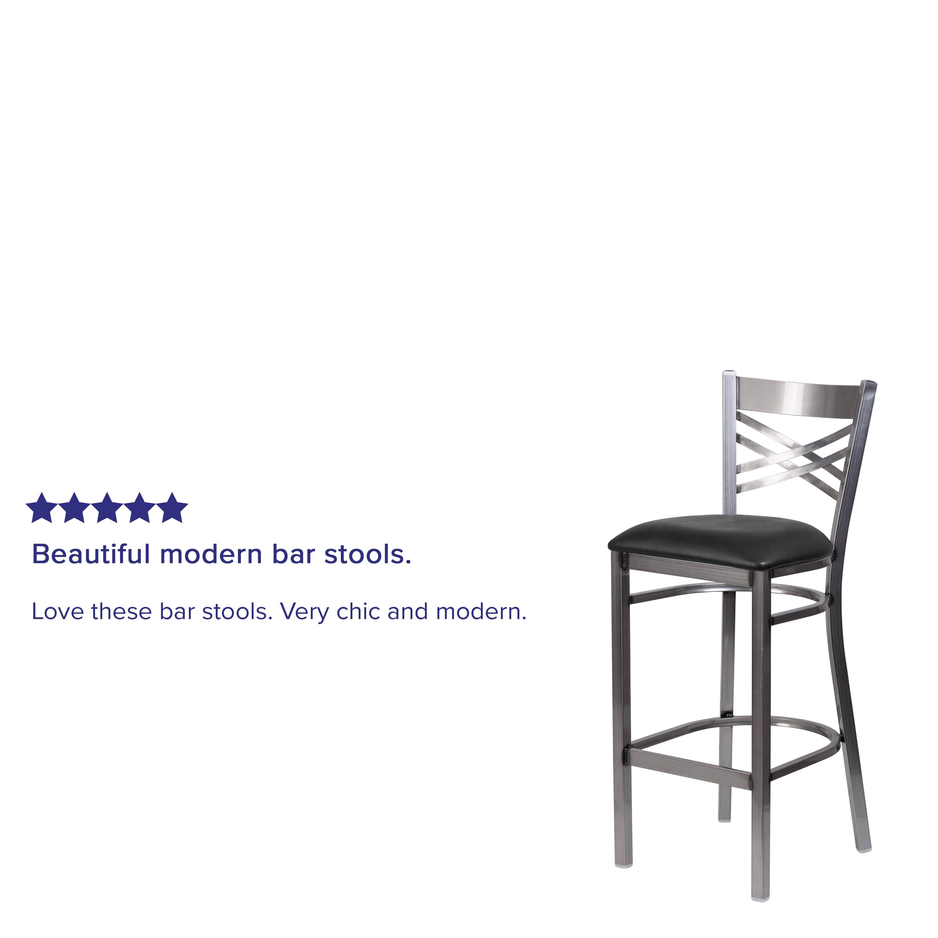 Beautiful modern bar stools. Love these bar stools. Very chic and modern.