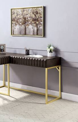 Front. APRILSOUL - Transitional Two-tone Computer Desk Walnut USB Port Lift Top Design And Concealed Drawer - Walnut.