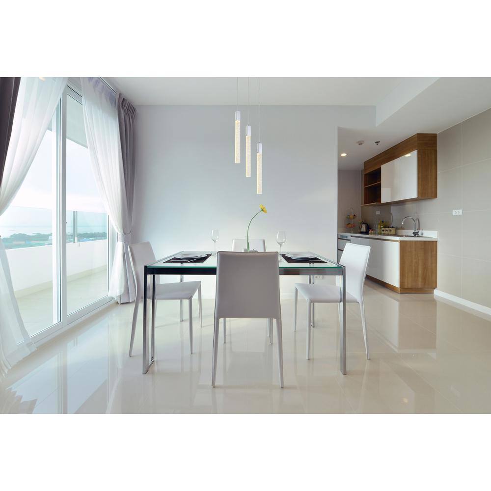 Left. Elegant Lighting - Weston 3 lights pendant in chrome - Chrome.