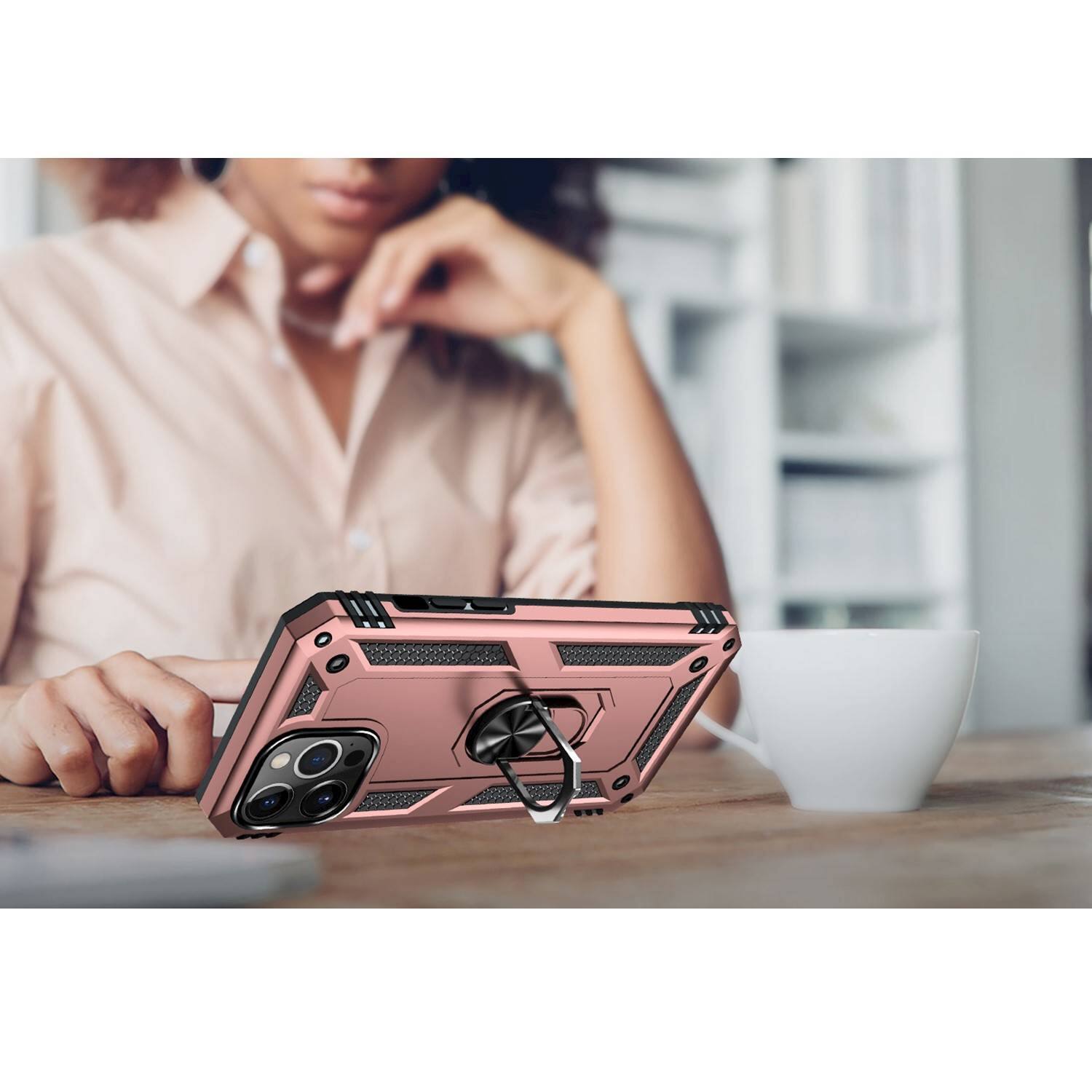 Alt View 15. SaharaCase - Kickstand with Belt Clip Case for Apple iPhone 13 Pro Max - Rose Gold.