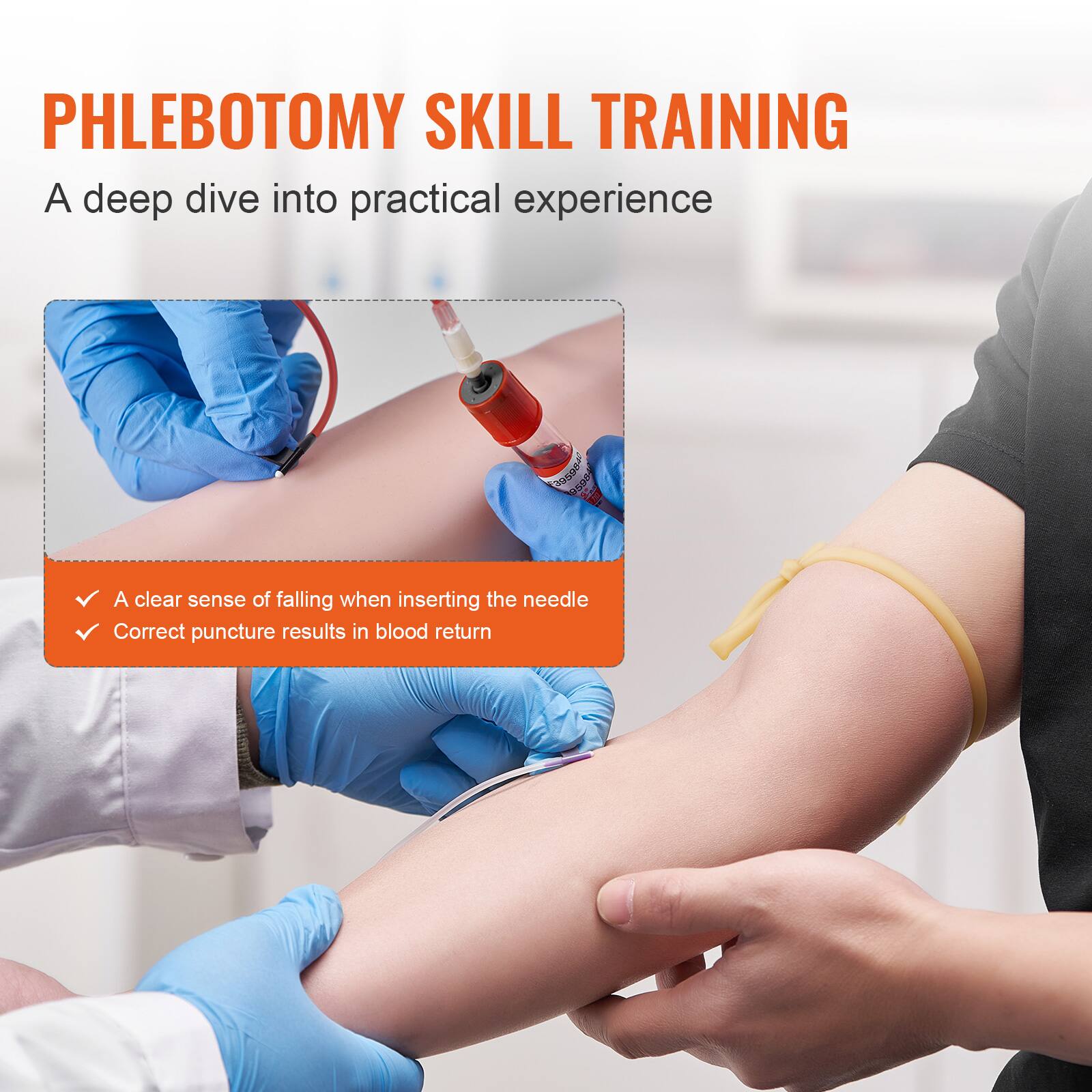 PHLEBOTOMY SKILL TRAINING  
A deep dive into practical experience  

- A clear sense of falling when inserting the needle  
- Correct puncture results in blood return