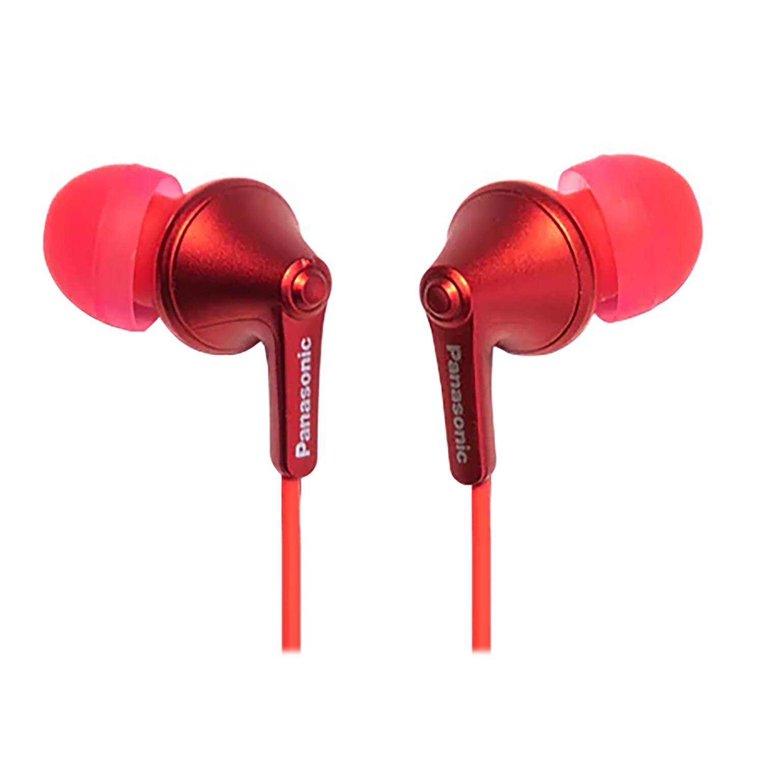 Panasonic ErgoFit In Ear Earbud Headphones with Microphone Red RP