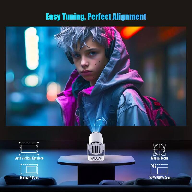 Easy Tuning, Perfect Alignment

- Auto Vertical Keystone
- Manual 4-Point
- Manual Focus
- 50%-100% Zoom
