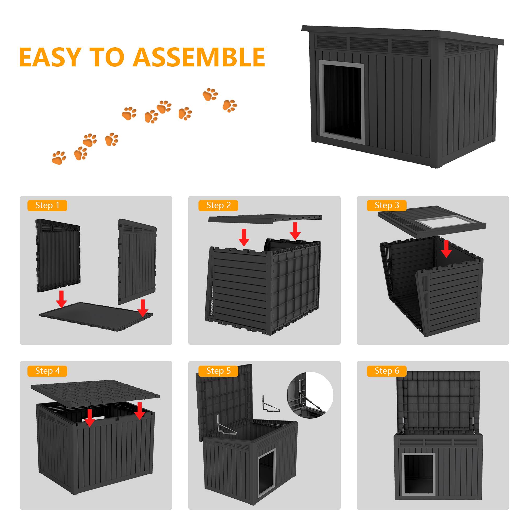 EASY TO ASSEMBLE

Step 1  
Step 2  
Step 3  
Step 4  
Step 5  
Step 6