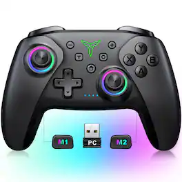 Kitcheniva - Wireless PC Controller-Bluetooth Controller For PC, Switch, iOS and Android - Black