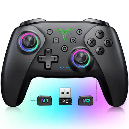 Front. Kitcheniva - Wireless PC Controller-Bluetooth Controller For PC, Switch, iOS and Android - Black.