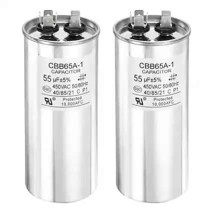 CBB65A-1 CAPACITOR 55 µF±5% # 450VAC 50/60Hz CQC P1 40/85/21 C Protected 10,000AFC