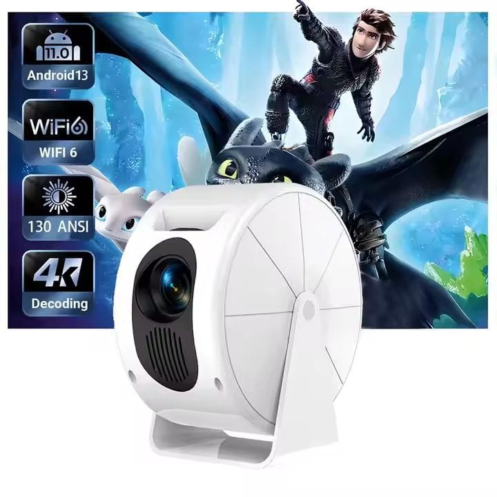 Cluzine - Portable Home Projector Home Theater Wireless Smart Screen Mirroring